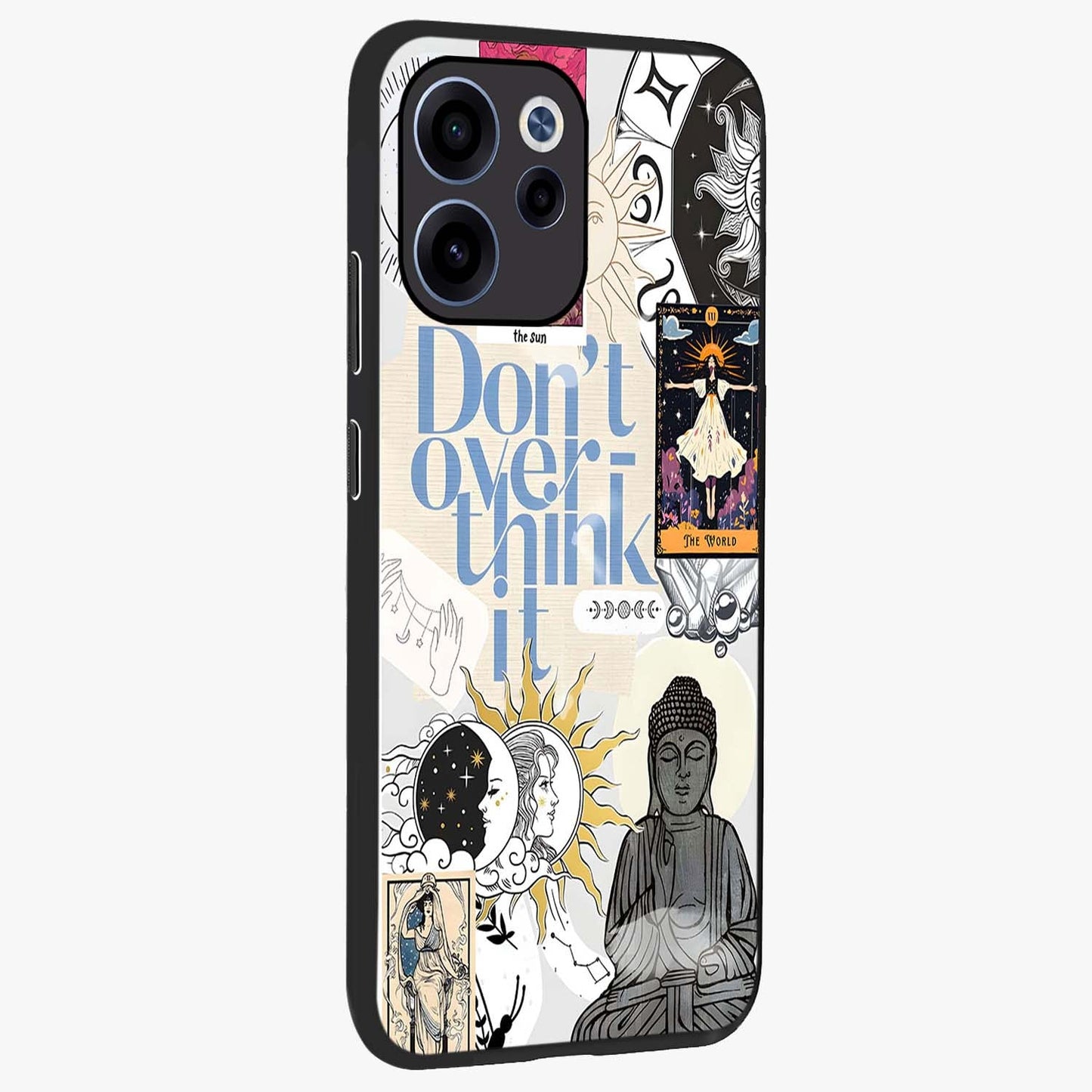 Ethereal Thoughts Glass Case upright view showcasing delicate artistic composition with peaceful dreamy theme.