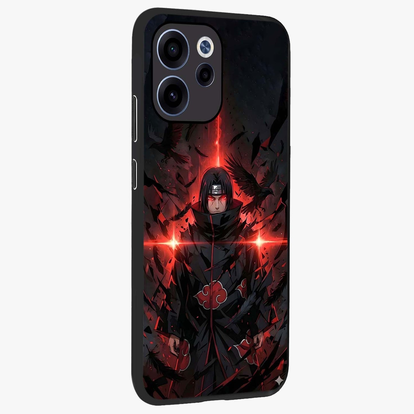 Focused Blade Discipline Glass Case upright view showcasing strong typography statement with sleek motivational theme.