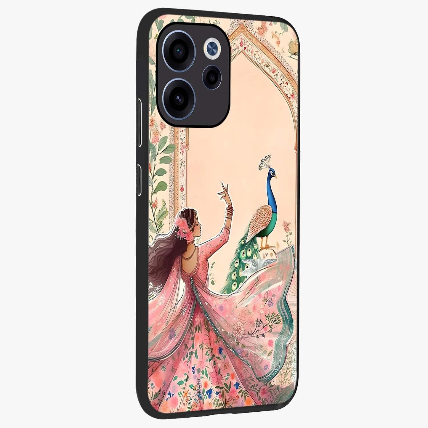 Royal Grace Muse Glass Case upright view showcasing stylish artistic artwork with sophisticated royal theme.