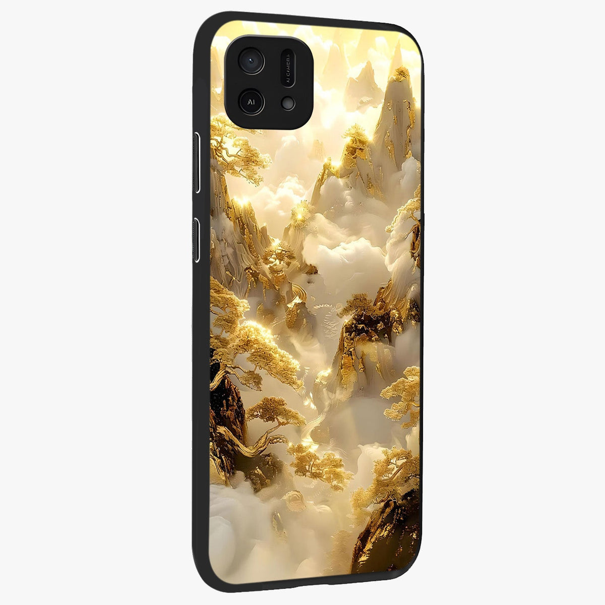 Gates Of Illumination Glass Case upright view showcasing glowing gateway artwork with mystical celestial theme.