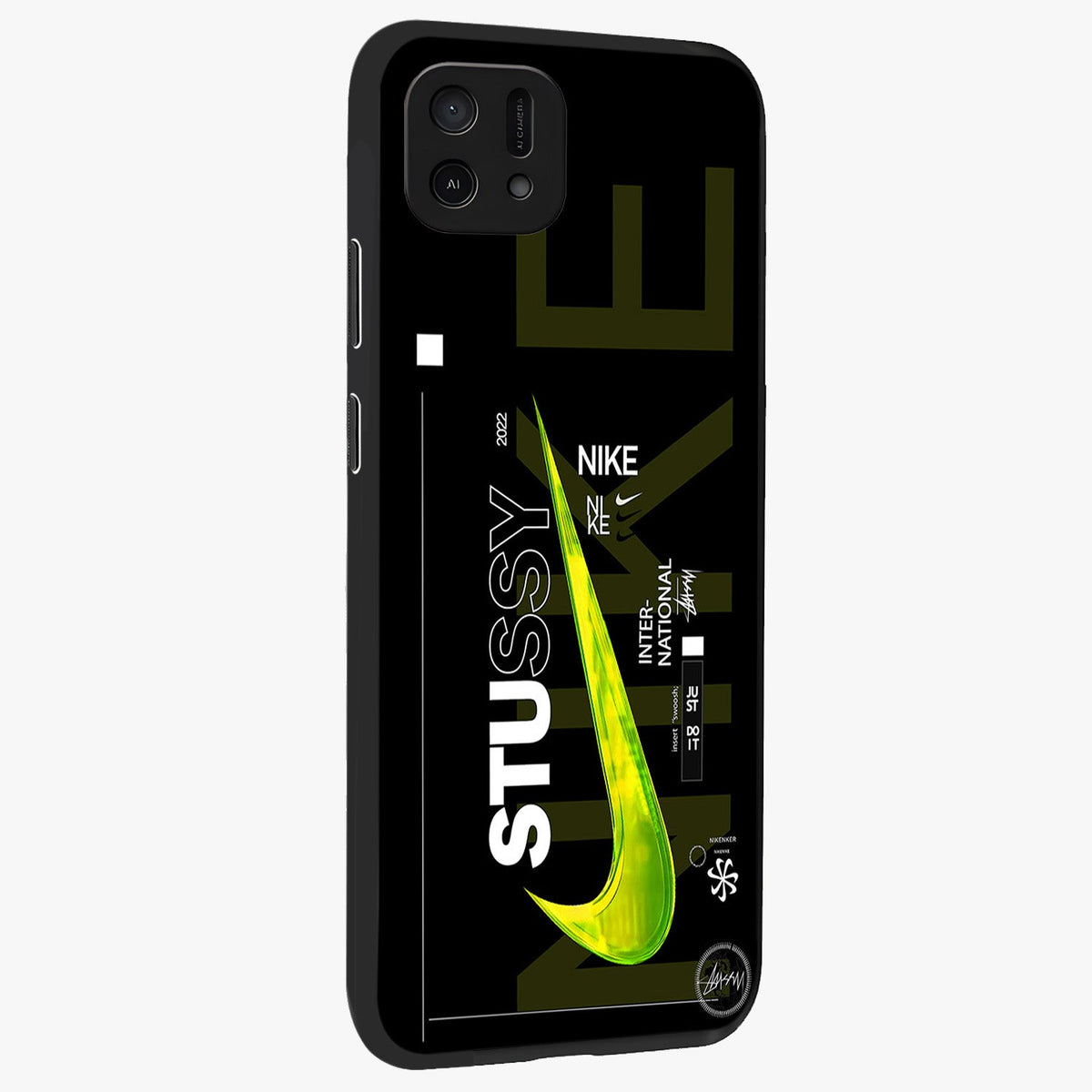Neon Street Edition Glass Case upright view showcasing colorful neon artwork with modern street culture theme.