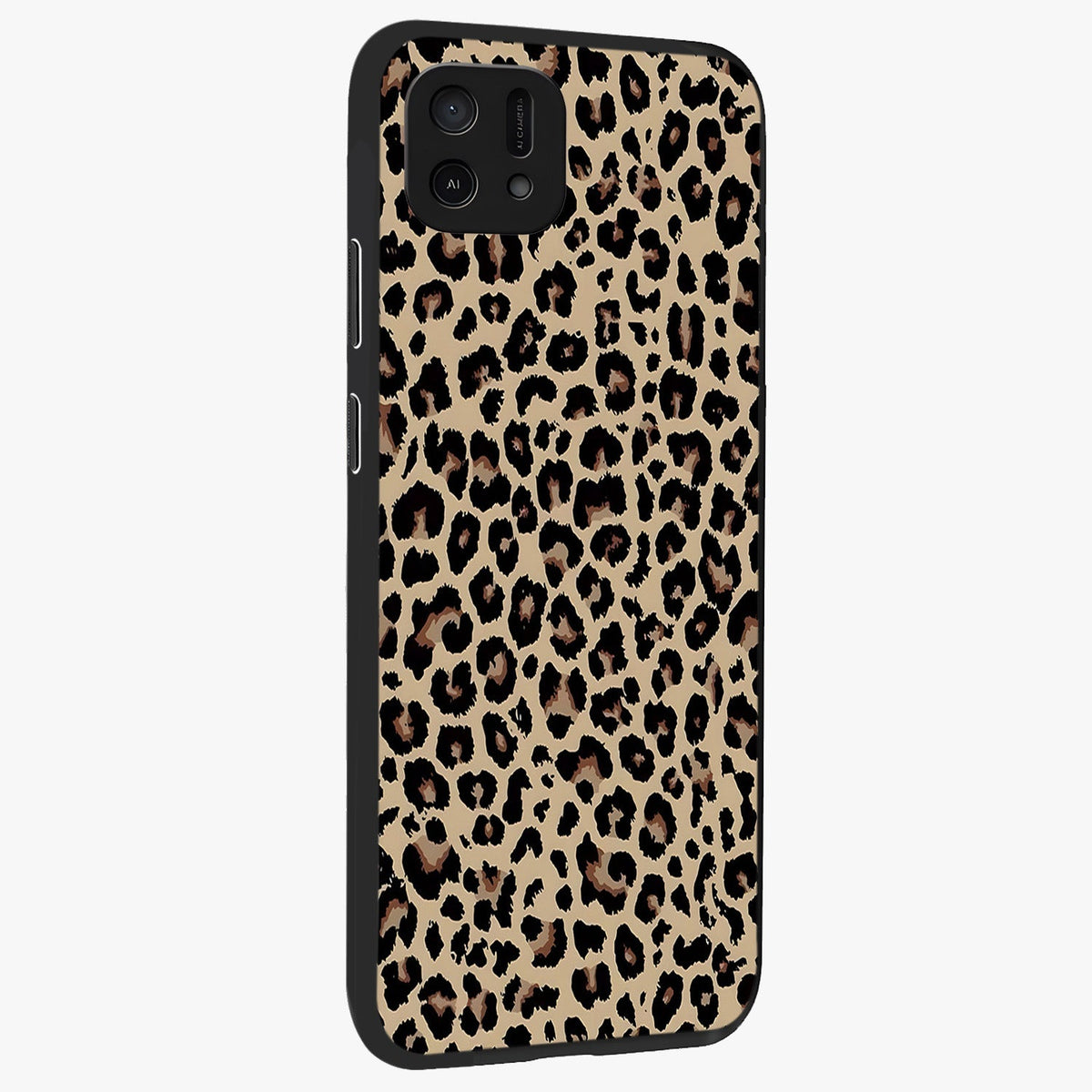 Savage Chic Pattern Glass Case upright view showcasing trendy decorative artwork with edgy fashion theme.