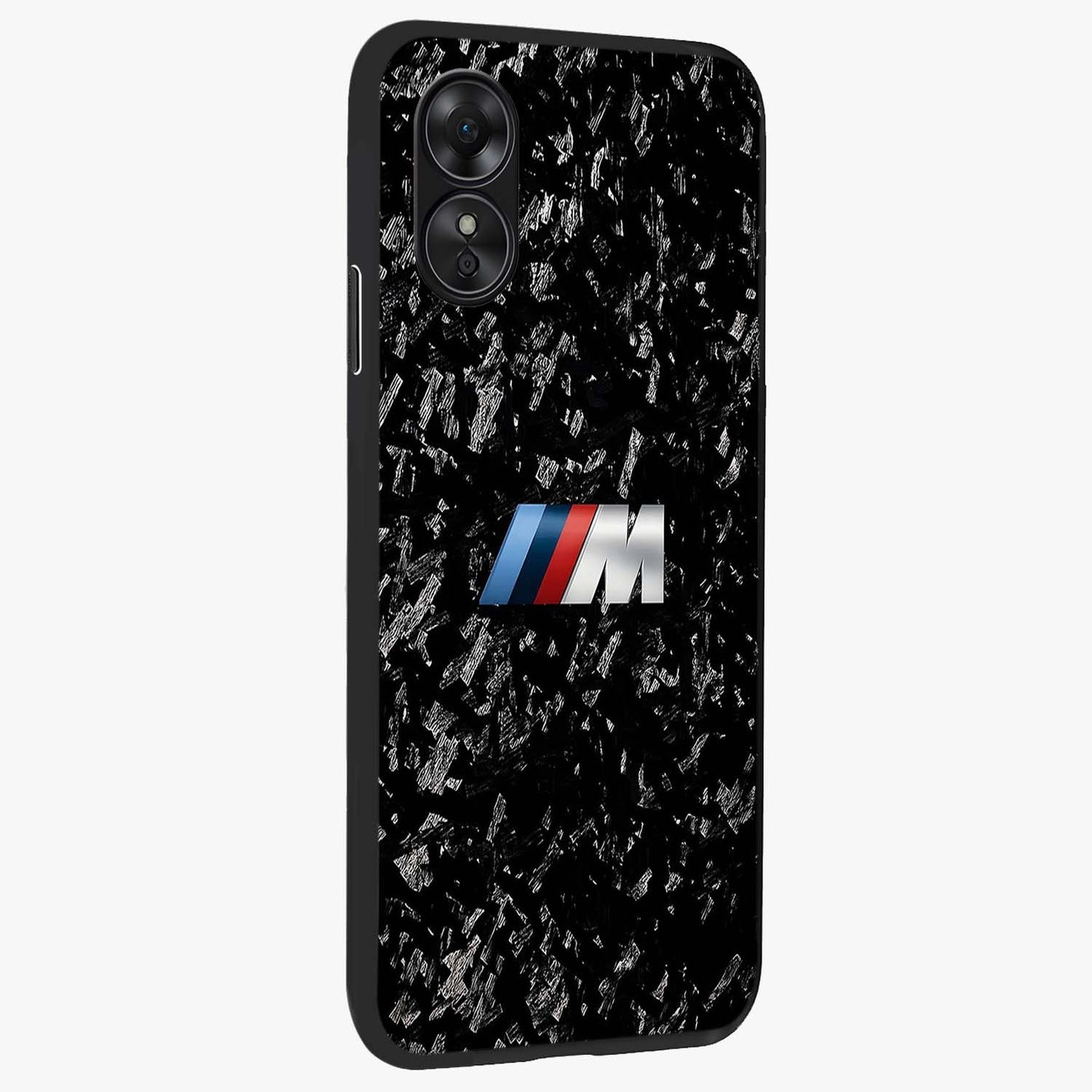 Carbon Speed Mark Glass Case upright view showcasing modern carbon speed graphic with bold automotive theme.