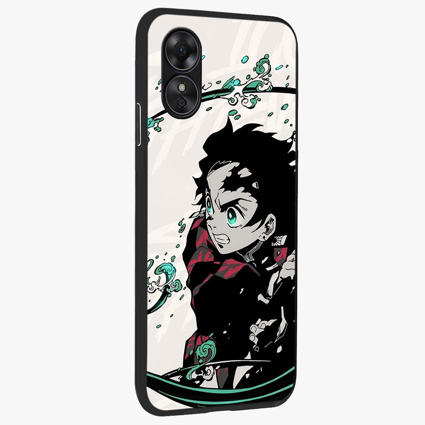 Demon Slayer Glass Case upright view showcasing powerful anime artwork with intense warrior theme.