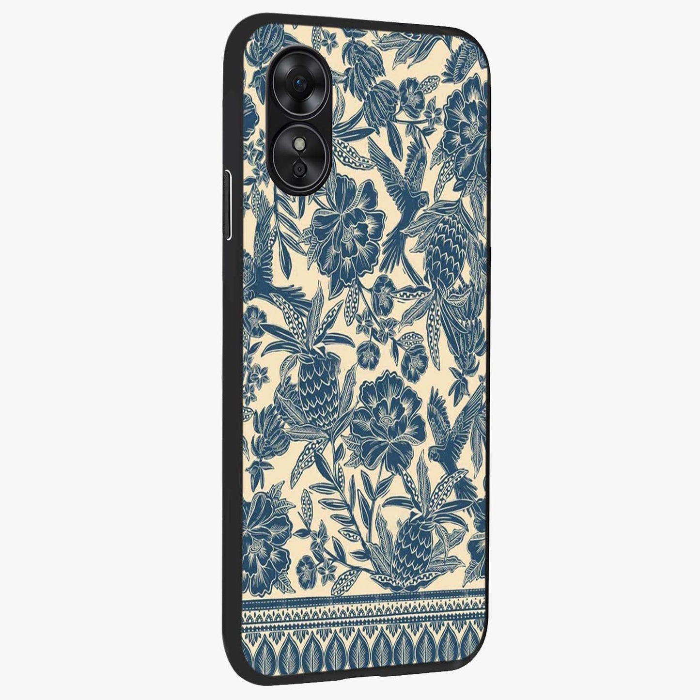 Heirloom Wild Bloom Glass Case upright view showcasing delicate wildflower artwork with timeless floral theme.