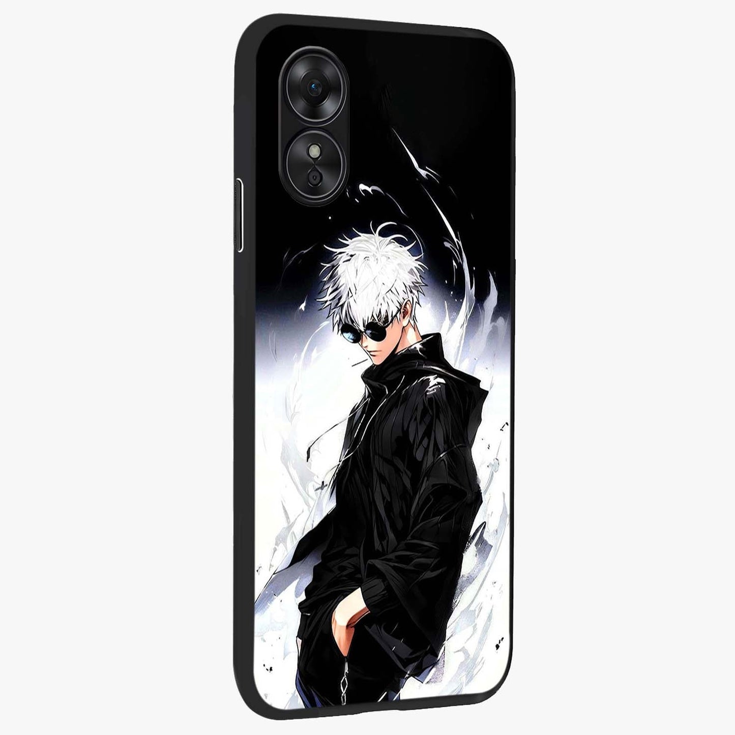 Limitless Shadow King Glass Case upright view showcasing bold shadow warrior artwork with epic fantasy theme.