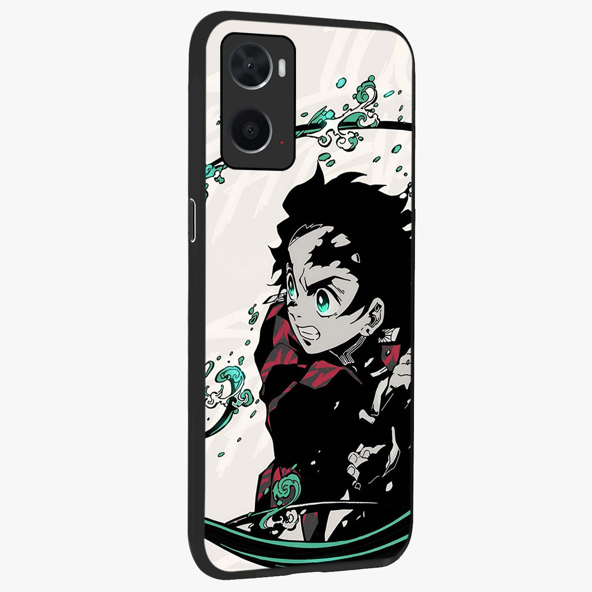 Demon Slayer Glass Case upright view showcasing powerful anime artwork with intense warrior theme.
