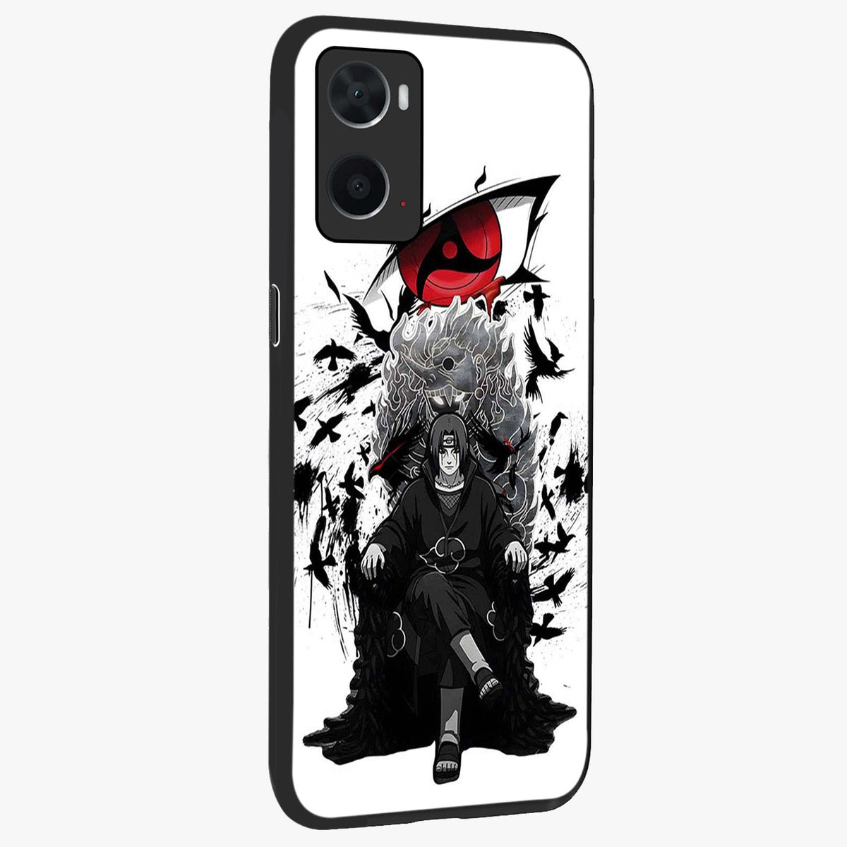 Uchiha Shadow Throne Glass Case upright view showcasing magical underwater galaxy artwork with vibrant cosmic theme.