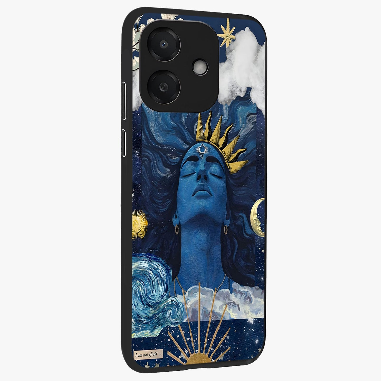 Aesthetic Lord Shiva Glass Case upright view showcasing powerful Lord Shiva artwork with devotional theme.