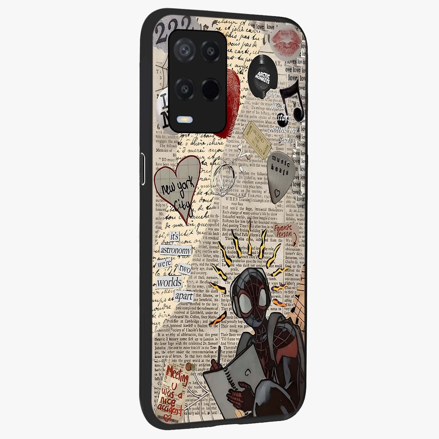 City Dream Sketch Glass Case upright view showcasing urban skyline artwork with stylish hand drawn design.