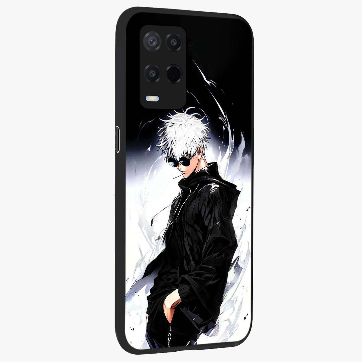 Limitless Shadow King Glass Case upright view showcasing bold shadow warrior artwork with epic fantasy theme.