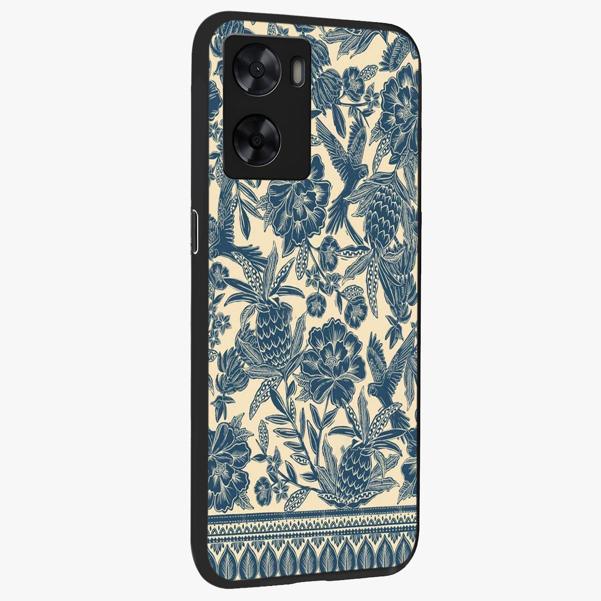 Heirloom Wild Bloom Glass Case upright view showcasing delicate wildflower artwork with timeless floral theme.