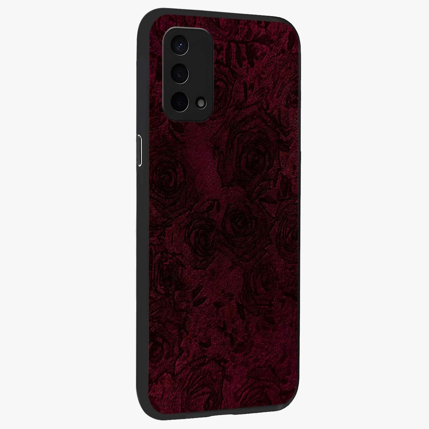 Crimson Fade Flow Glass Case upright view showcasing dynamic crimson flow artwork with stylish abstract theme.