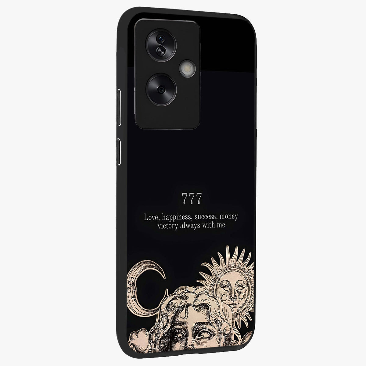 Mystic Victory Aura Glass Case upright view showcasing powerful victory themed artwork with spiritual energy vibe.