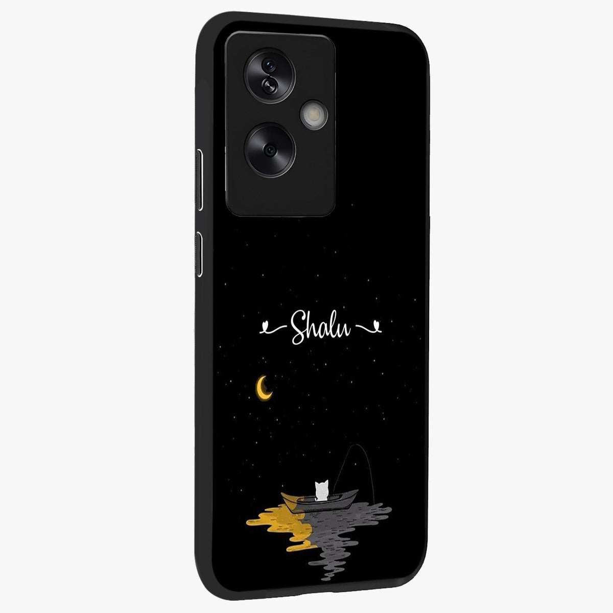 Silent Night Row Glass Case upright view showcasing tranquil night artwork with serene landscape theme.