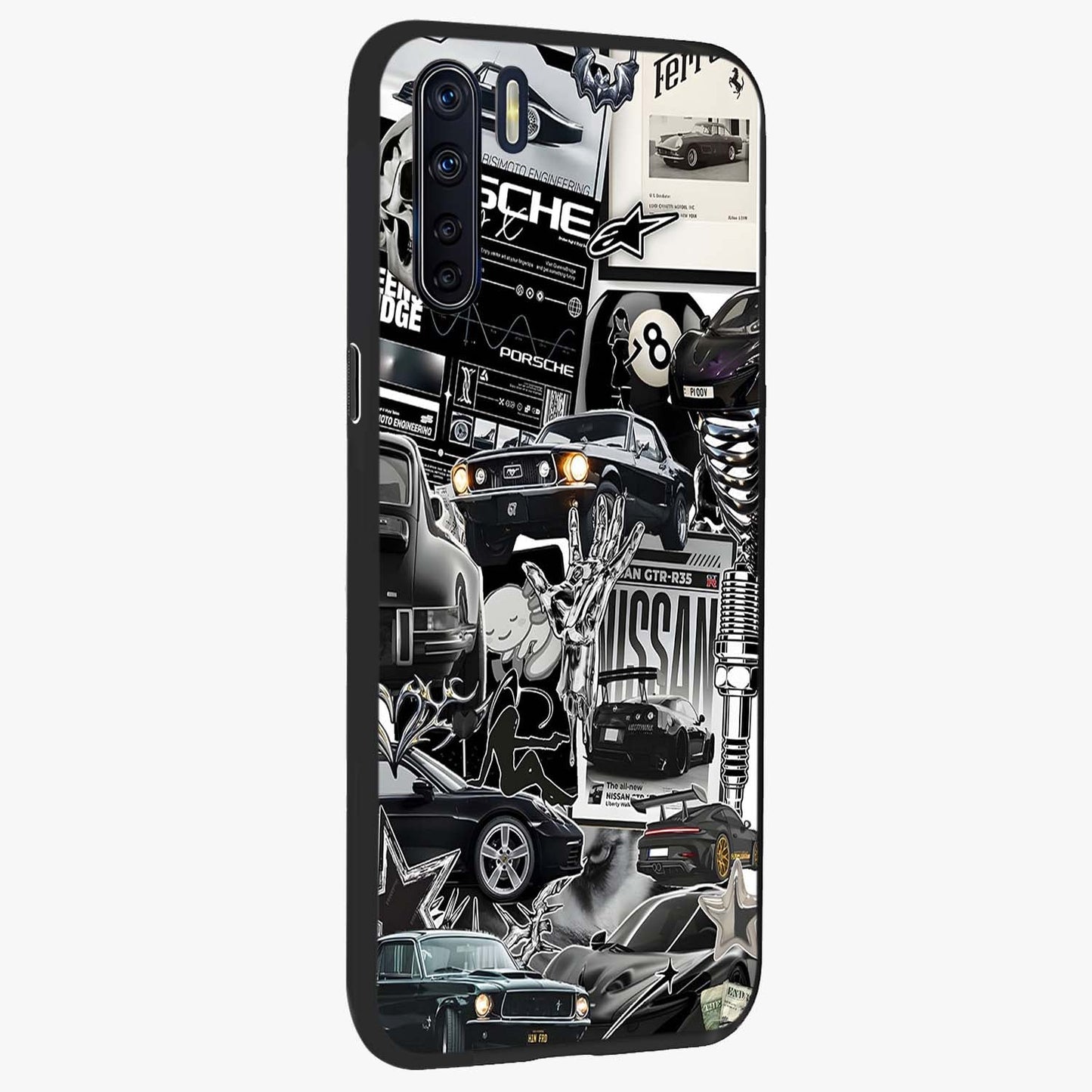Aesthetic Dark Love Glass Case upright view showcasing dramatic romantic artwork with modern aesthetic style.