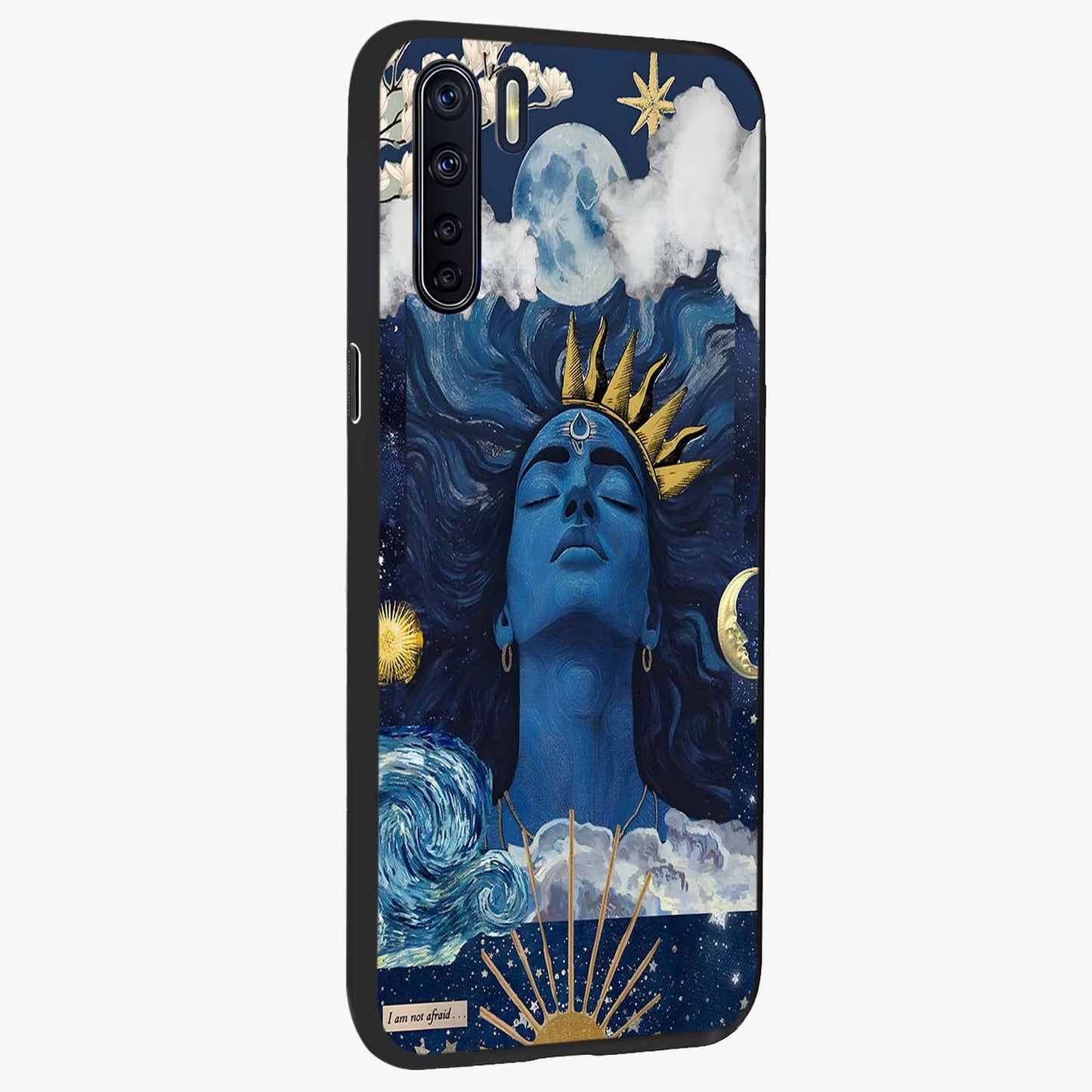 Aesthetic Lord Shiva Glass Case upright view showcasing powerful Lord Shiva artwork with devotional theme.