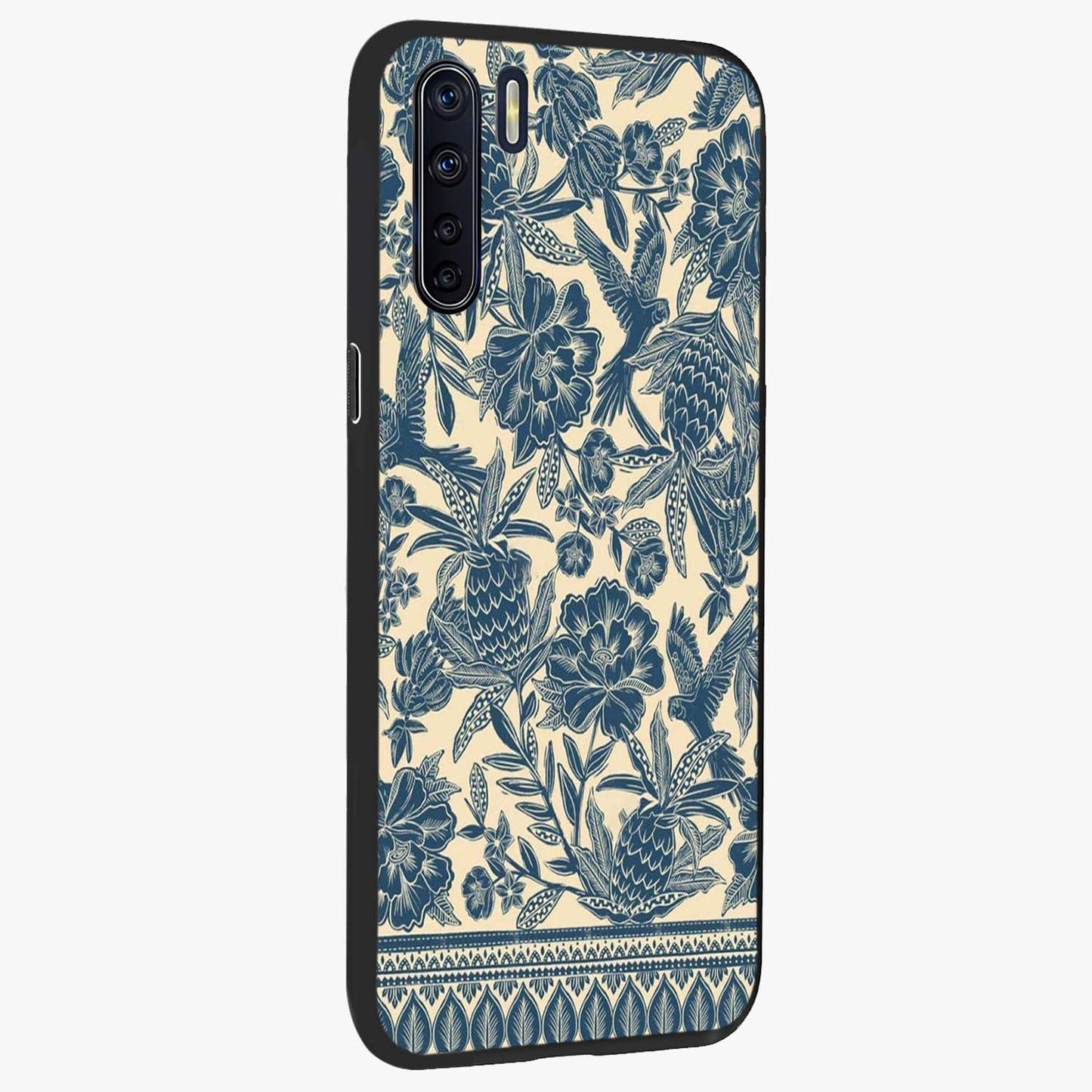 Heirloom Wild Bloom Glass Case upright view showcasing delicate wildflower artwork with timeless floral theme.