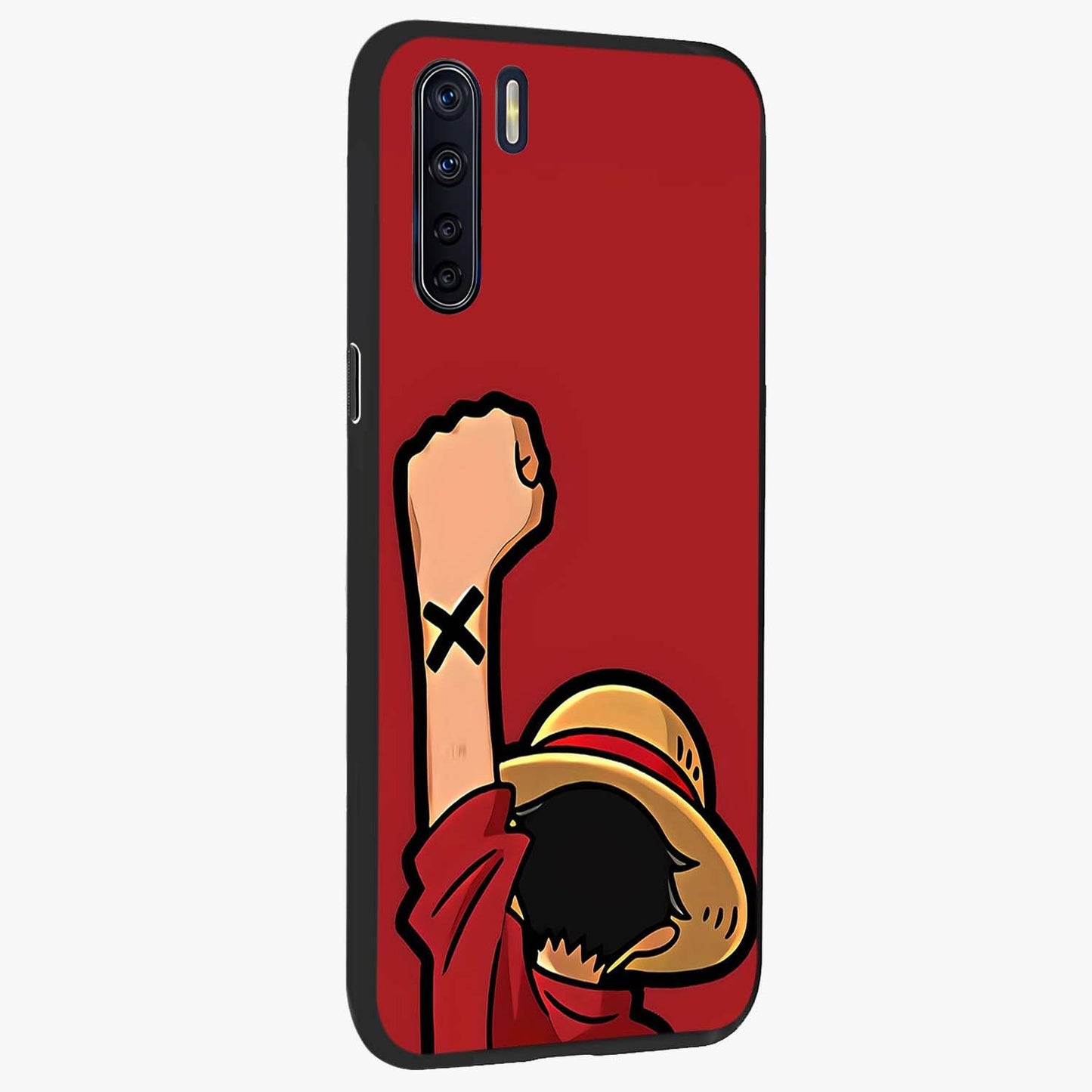 Luffy X Spirit Glass Case upright view showcasing striking anime artwork with adventurous character theme.