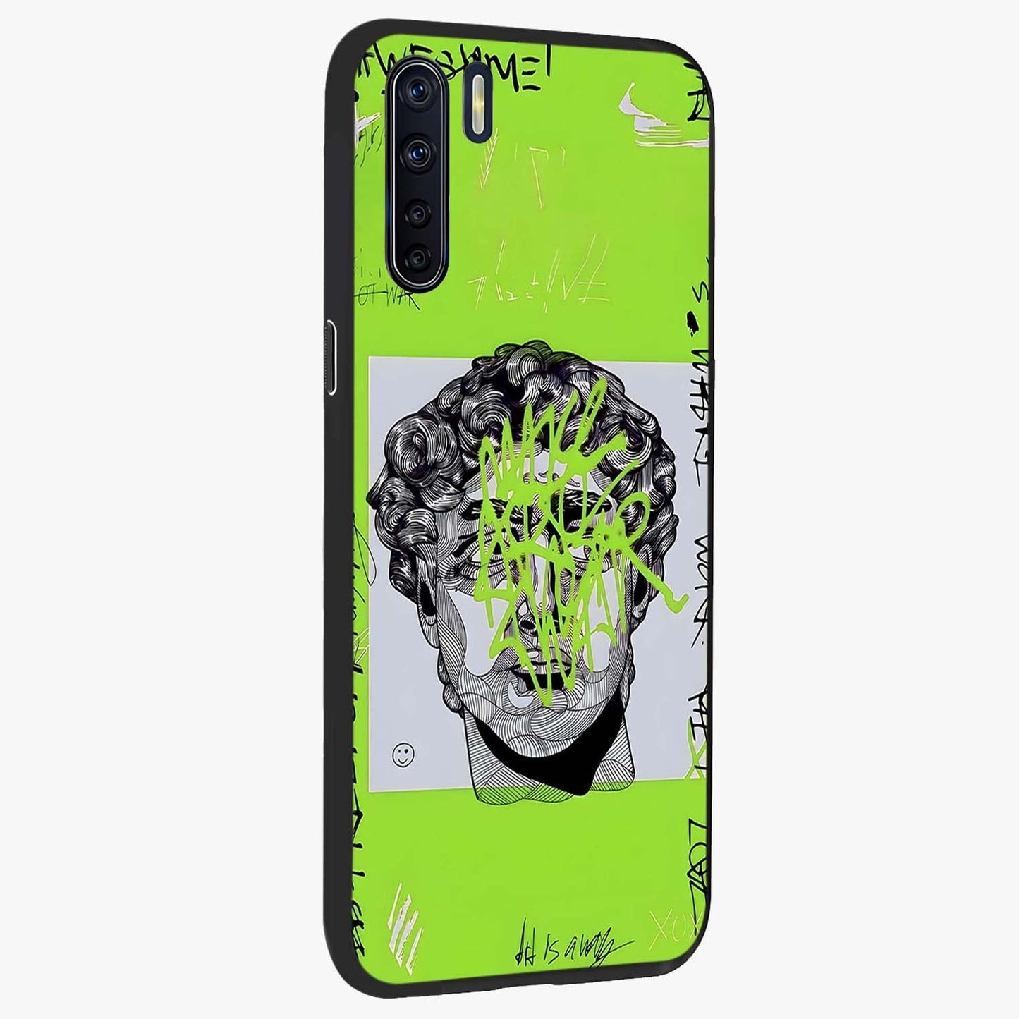 Neo Graffiti Rebellion Glass Case upright view showcasing colorful graffiti artwork with bold modern street style.
