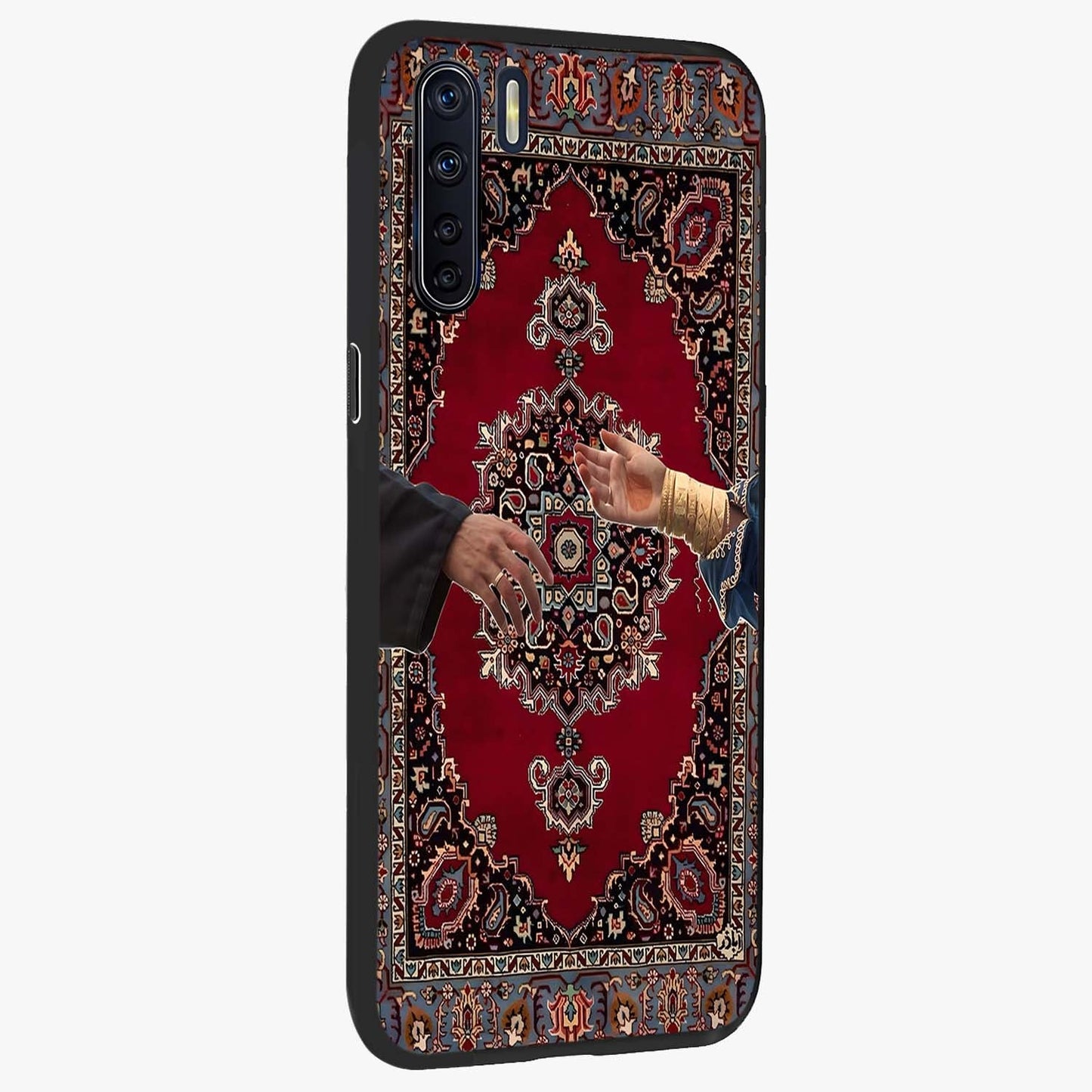 Royal Touch Reach Glass Case upright view showcasing stylish royal inspired artwork with graceful theme.