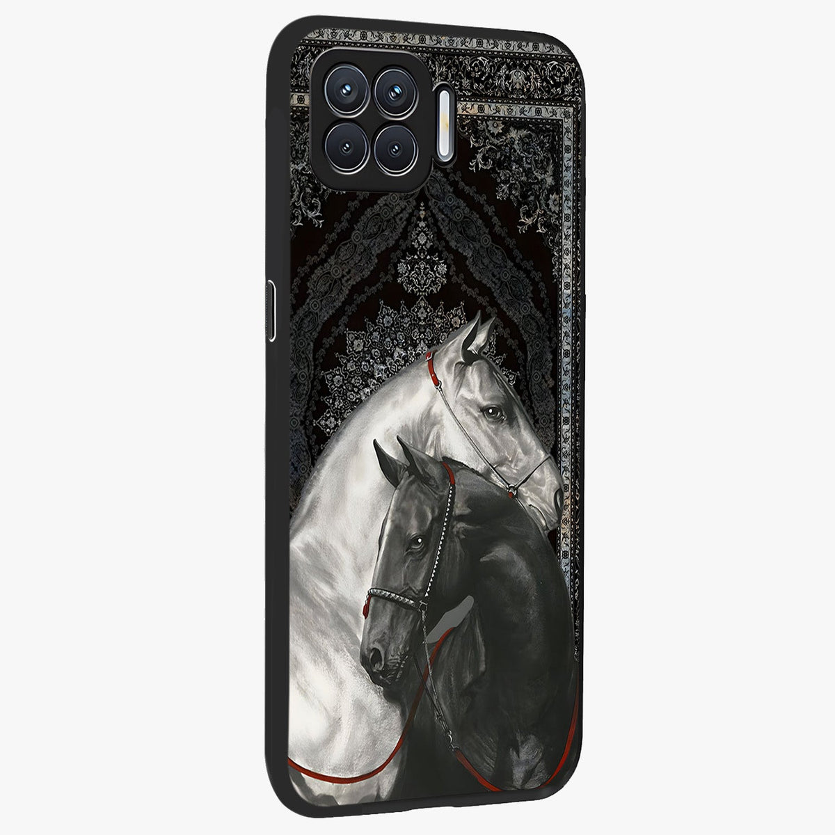 Majestic Ride Legacy Glass Case upright view showcasing dynamic ride inspired artwork with modern automotive theme.