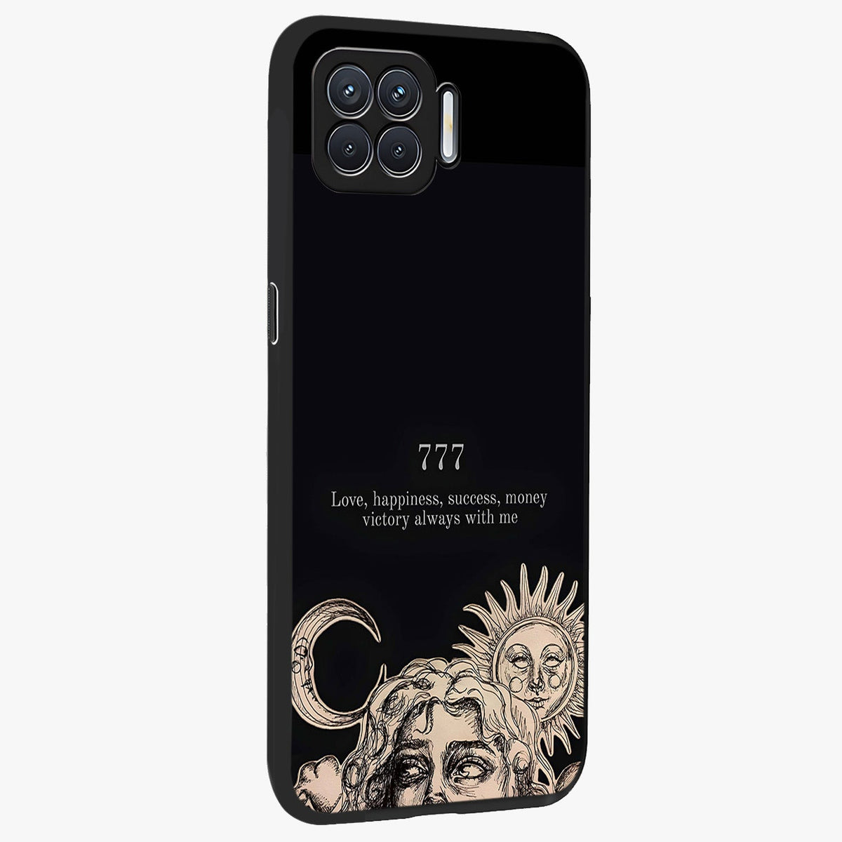 Mystic Victory Aura Glass Case upright view showcasing powerful victory themed artwork with spiritual energy vibe.