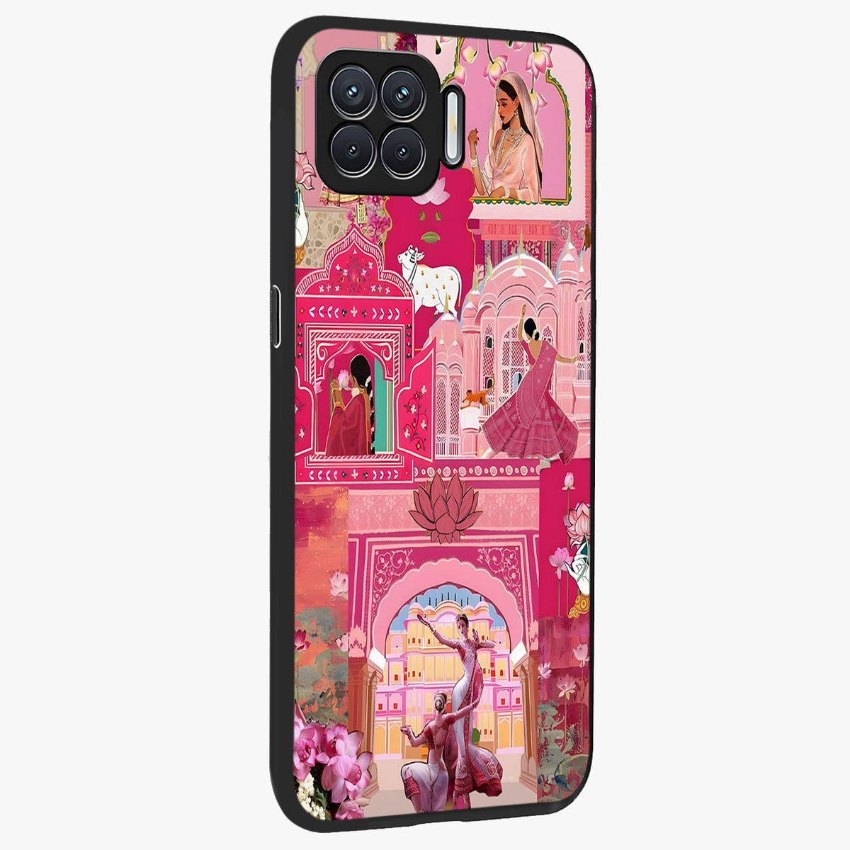 Pink Palace Muse Glass Case upright view showcasing artistic palace artwork with graceful royal theme.