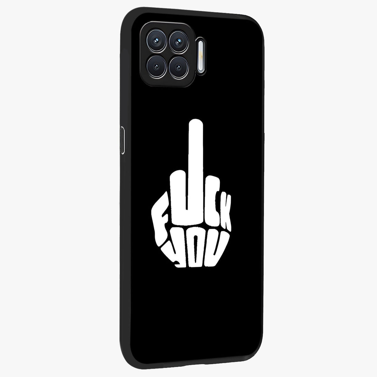 Rebel Mode On Glass Case upright view showcasing striking statement artwork with bold rebellious theme.