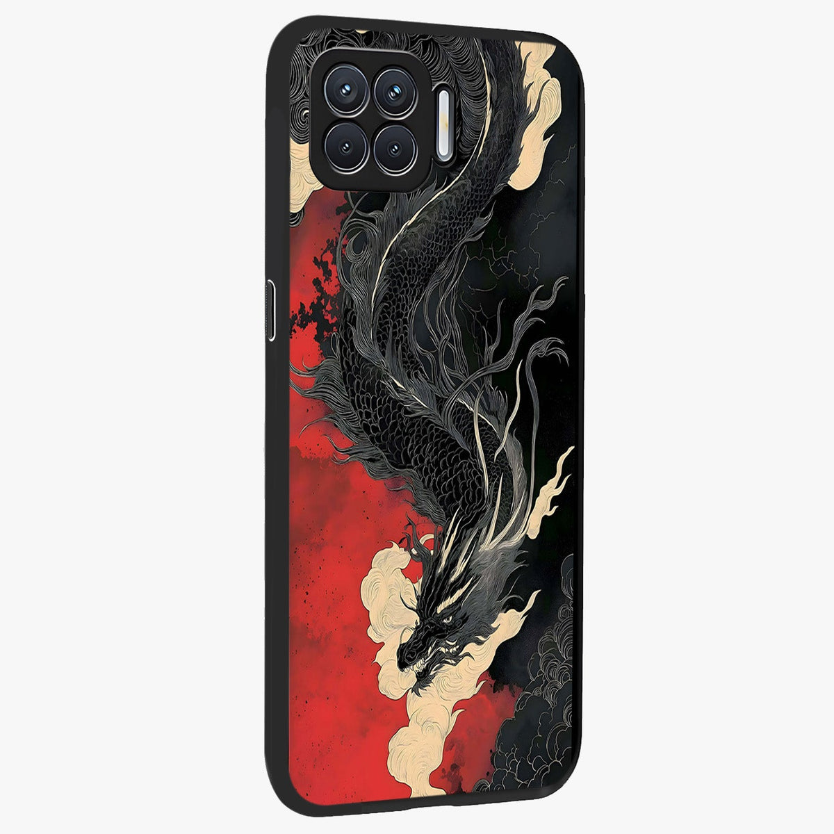 Shadow Dragon Fury Glass Case upright view showcasing intense dragon artwork with dramatic shadow theme.