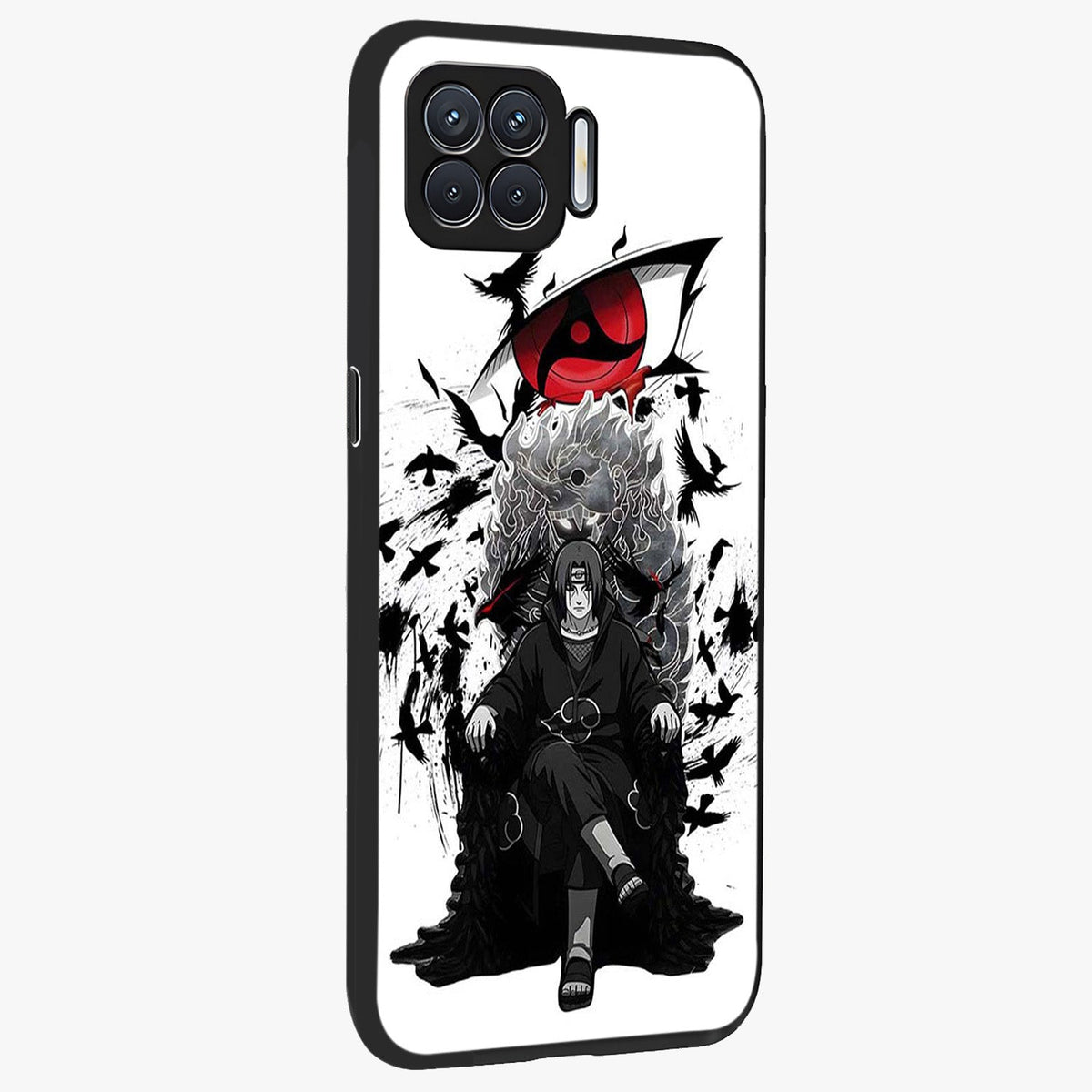 Uchiha Shadow Throne Glass Case upright view showcasing magical underwater galaxy artwork with vibrant cosmic theme.