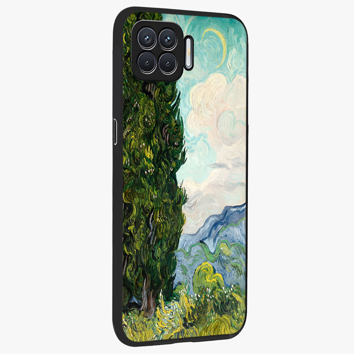 Van Gogh Vintage Art Glass Case upright view showcasing elegant vintage painting artwork with artistic heritage theme.