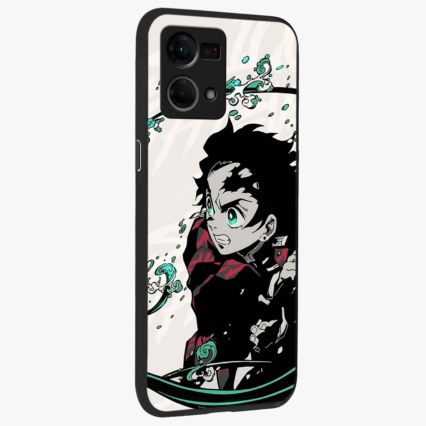 Demon Slayer Glass Case upright view showcasing powerful anime artwork with intense warrior theme.