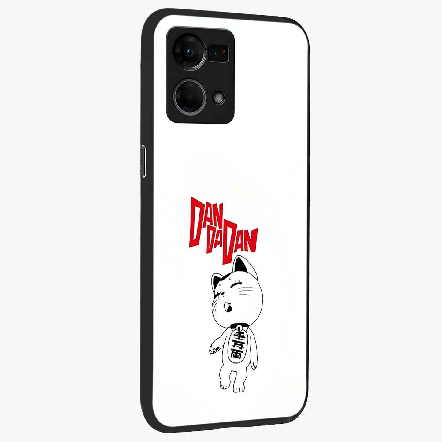 Playful Spirit Charm Glass Case upright view showcasing vibrant charm artwork with fun artistic theme.