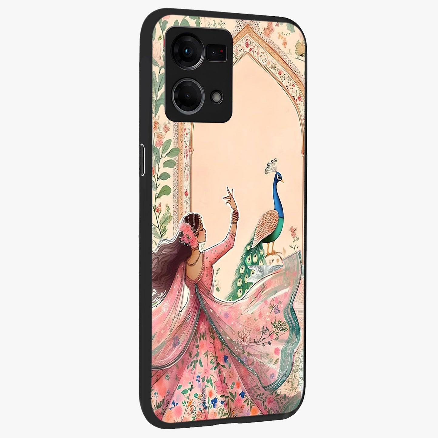 Royal Grace Muse Glass Case upright view showcasing stylish artistic artwork with sophisticated royal theme.