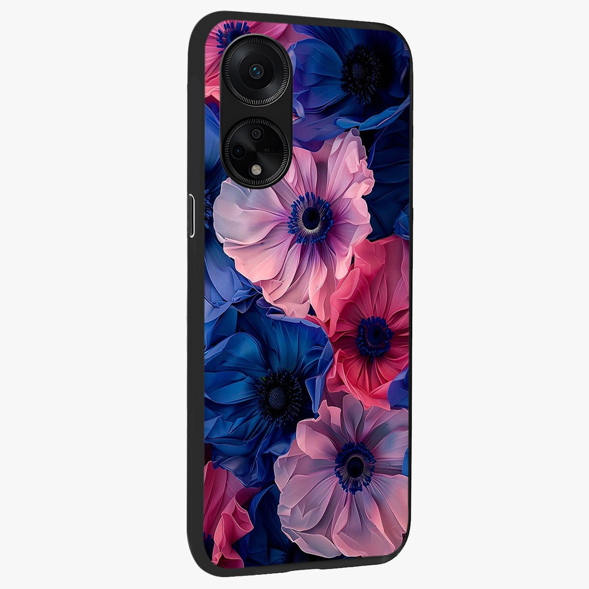 Flower Paper Art Pattern Glass Case upright view showcasing decorative paper floral artwork with creative craft style.