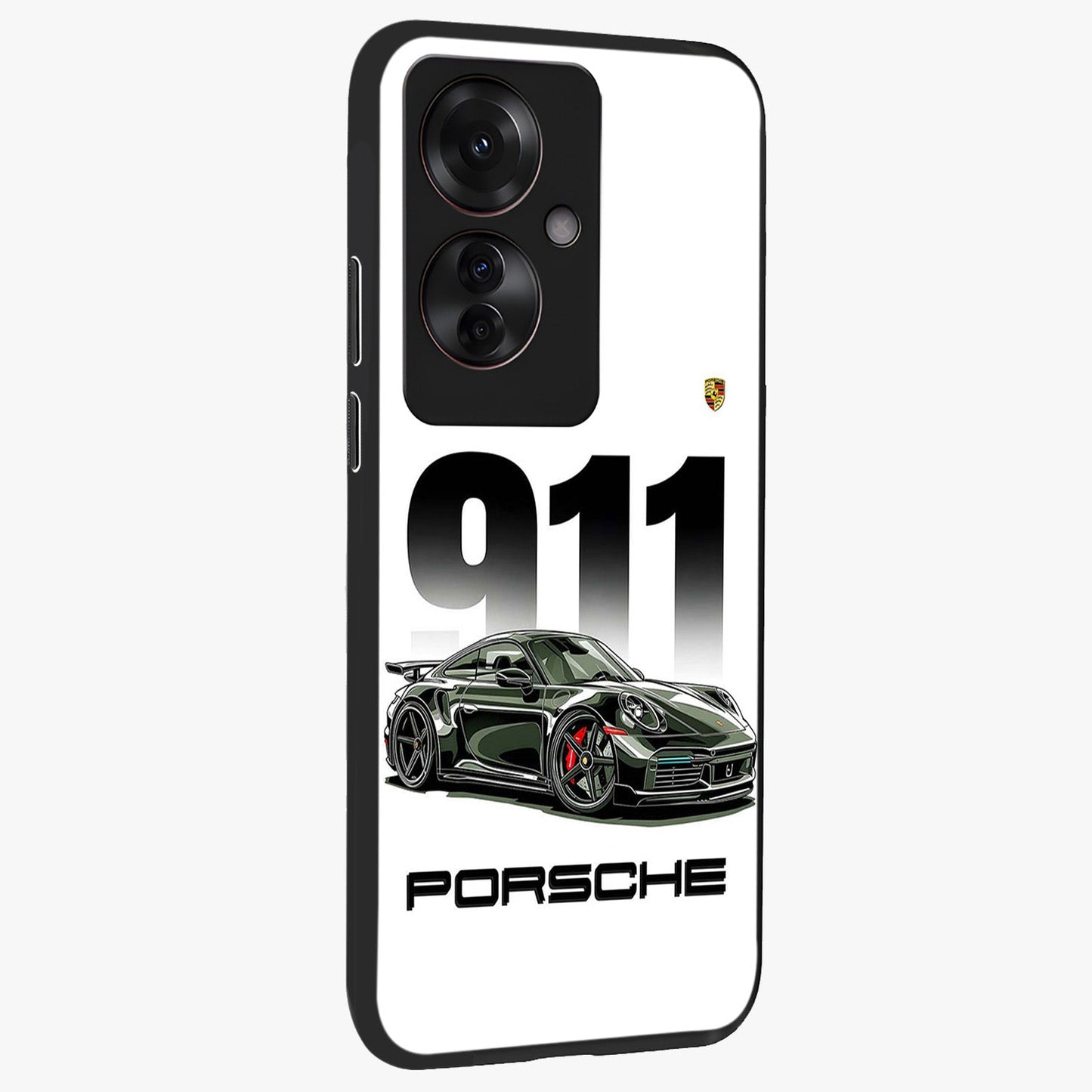 911 Turbo Dominance Glass Case upright perspective showcasing powerful racing design and modern automotive aesthetic.