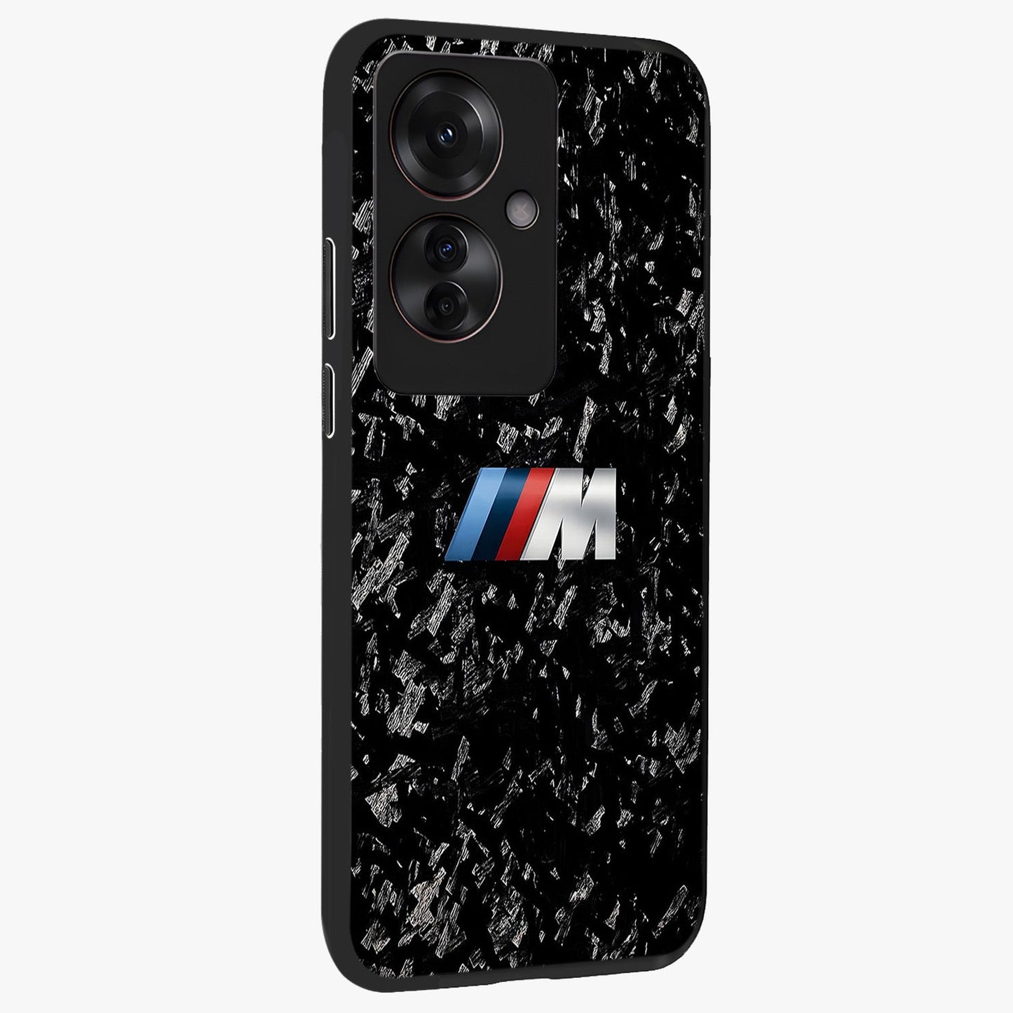 Carbon Speed Mark Glass Case upright view showcasing modern carbon speed graphic with bold automotive theme.