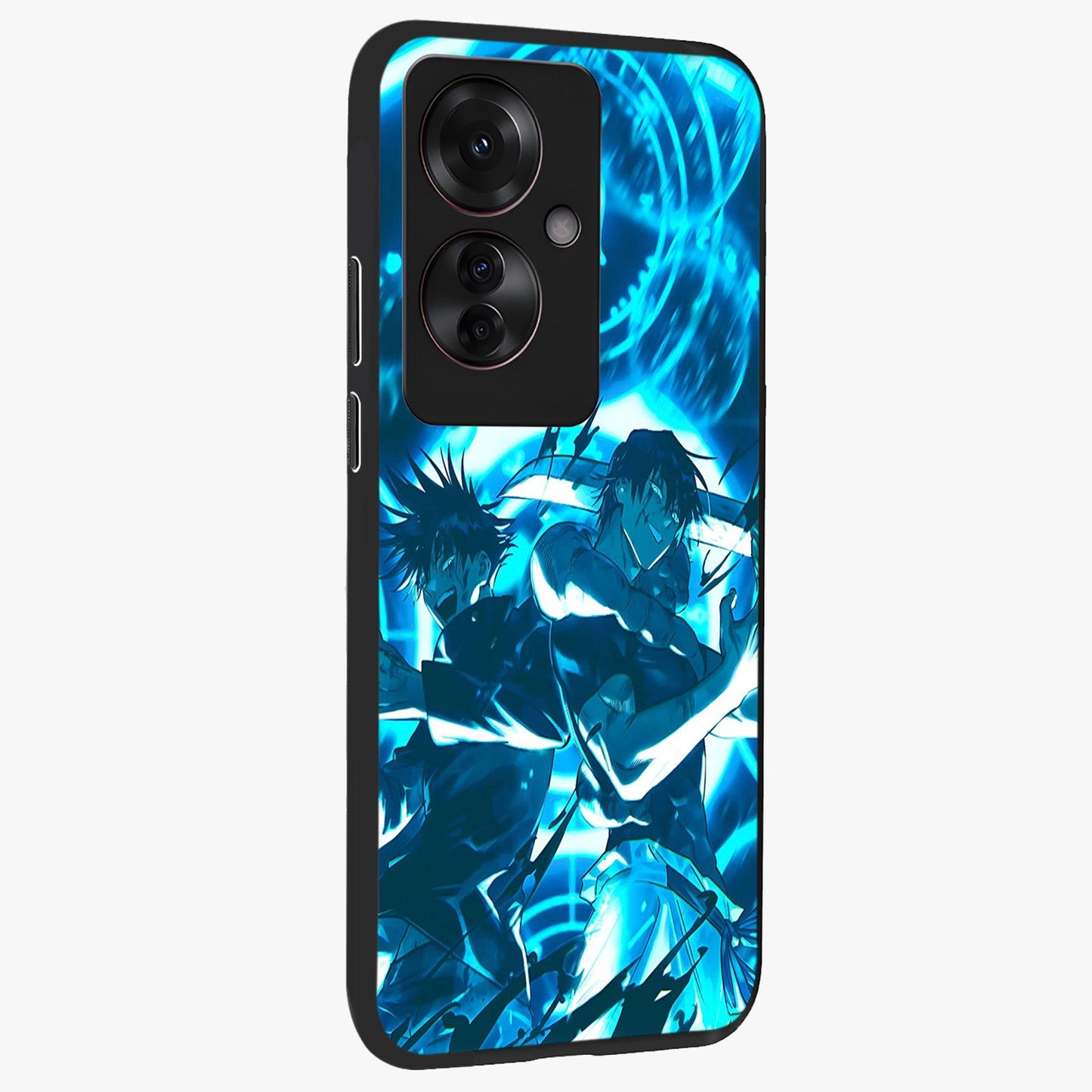 Cursed Energy Clash Glass Case upright view showcasing dramatic clash artwork with bold supernatural theme.