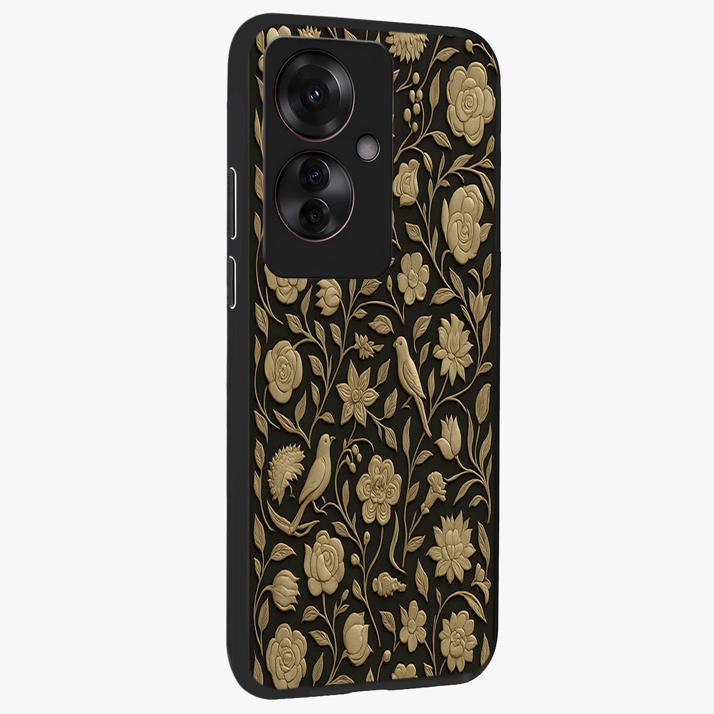Golden Evil Eye Mandala Glass Case upright view showcasing decorative evil eye mandala artwork with spiritual aesthetic style.