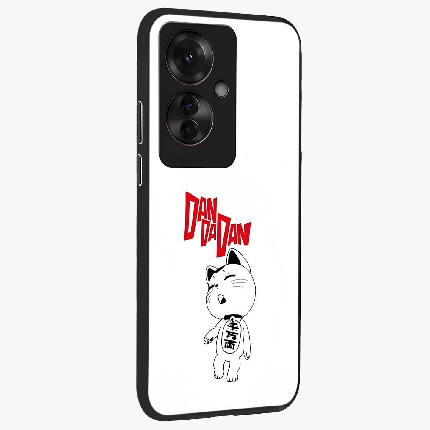 Playful Spirit Charm Glass Case upright view showcasing vibrant charm artwork with fun artistic theme.