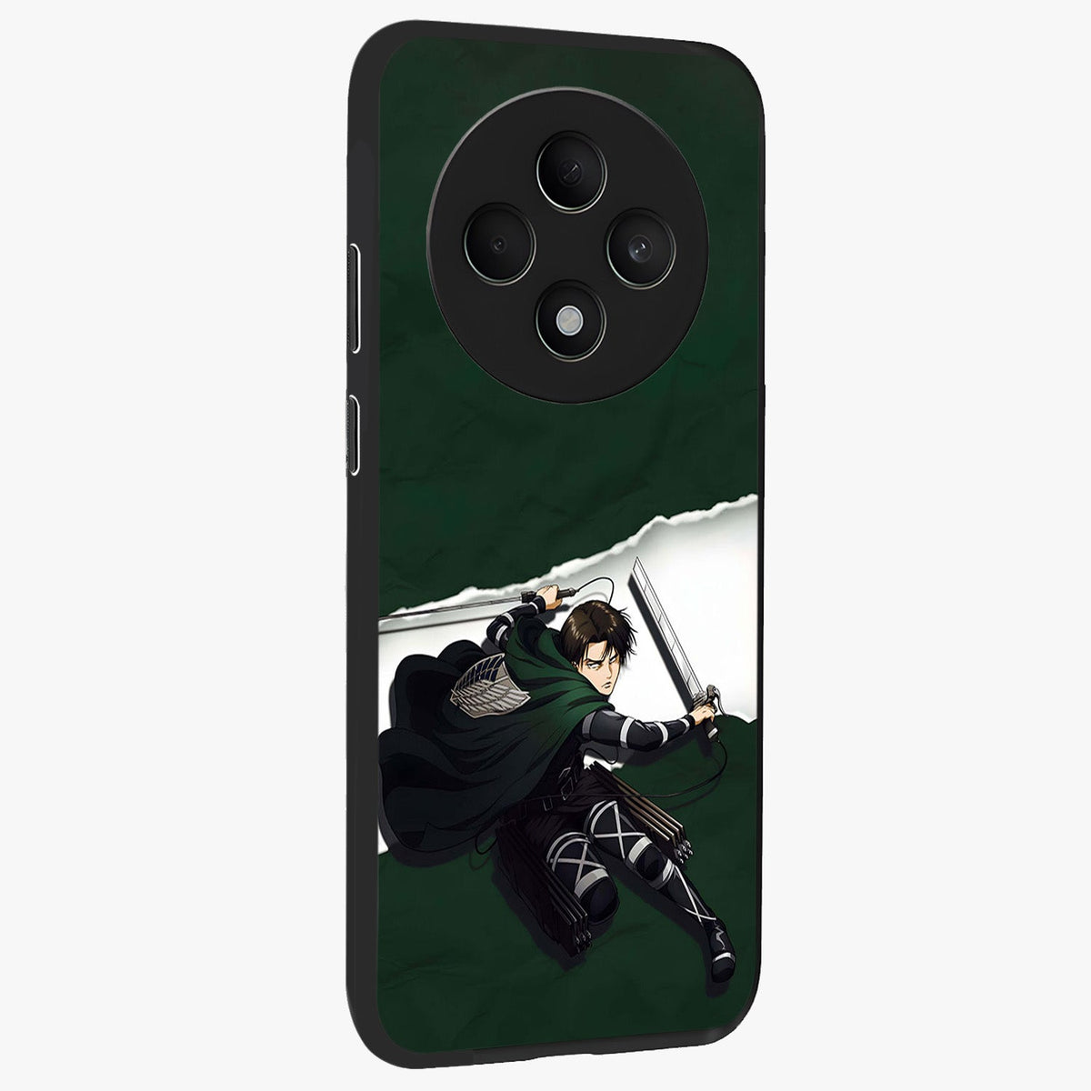 Emerald War Vanguard Glass Case upright view showcasing dramatic warrior artwork with bold fantasy theme.