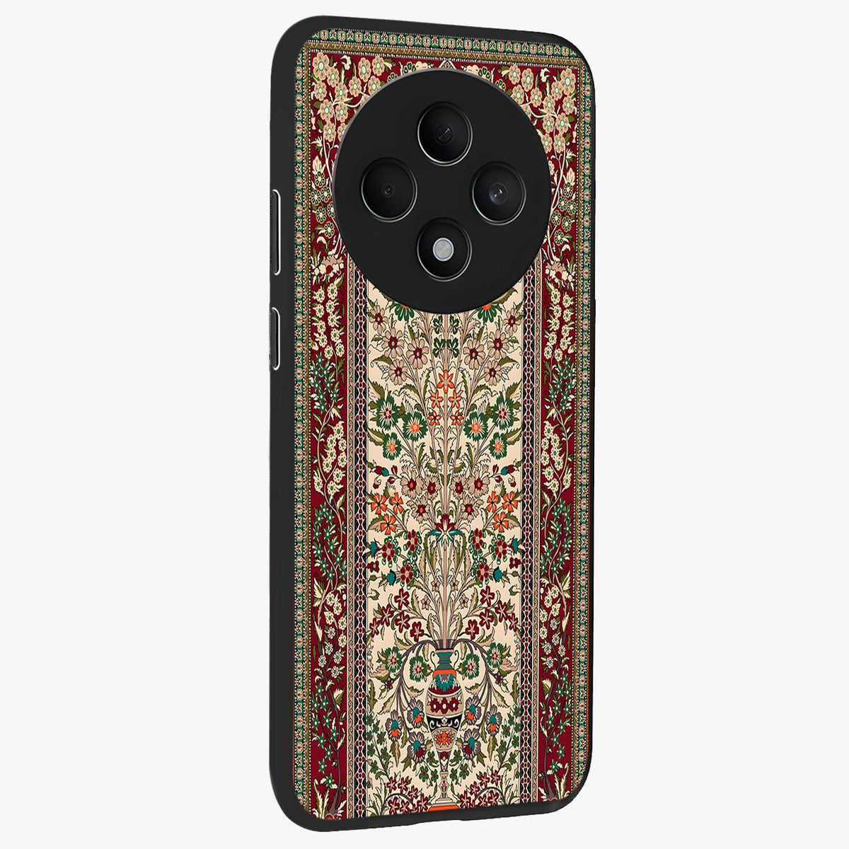 Persian Inspired Glass Case upright view showcasing decorative Persian artwork with rich heritage theme.