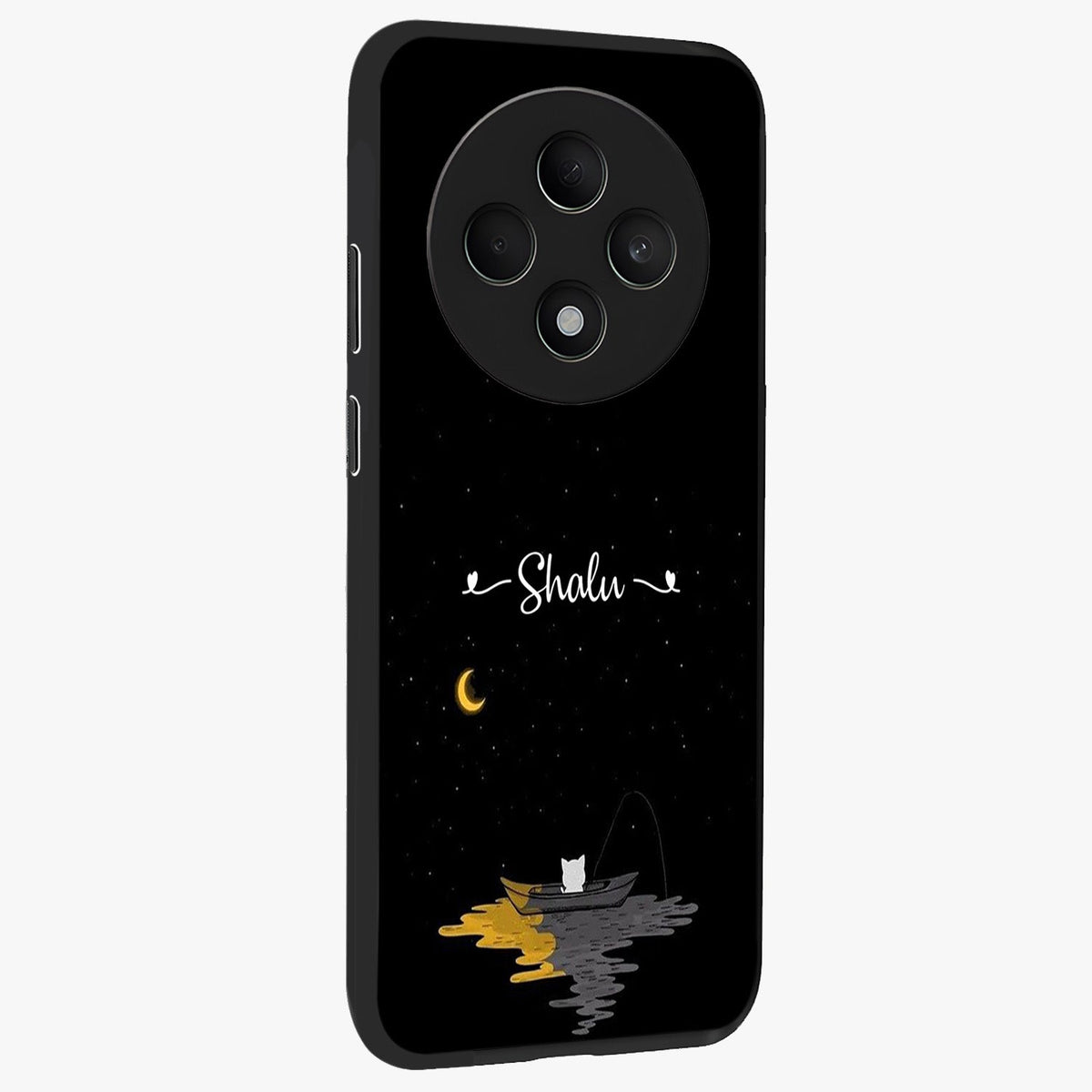 Silent Night Row Glass Case upright view showcasing tranquil night artwork with serene landscape theme.