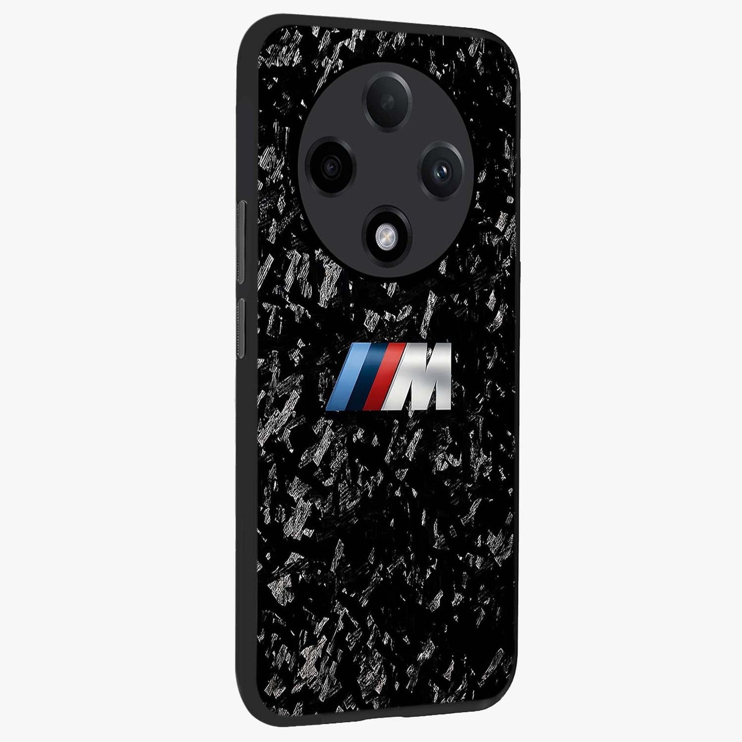 Carbon Speed Mark Glass Case upright view showcasing modern carbon speed graphic with bold automotive theme.