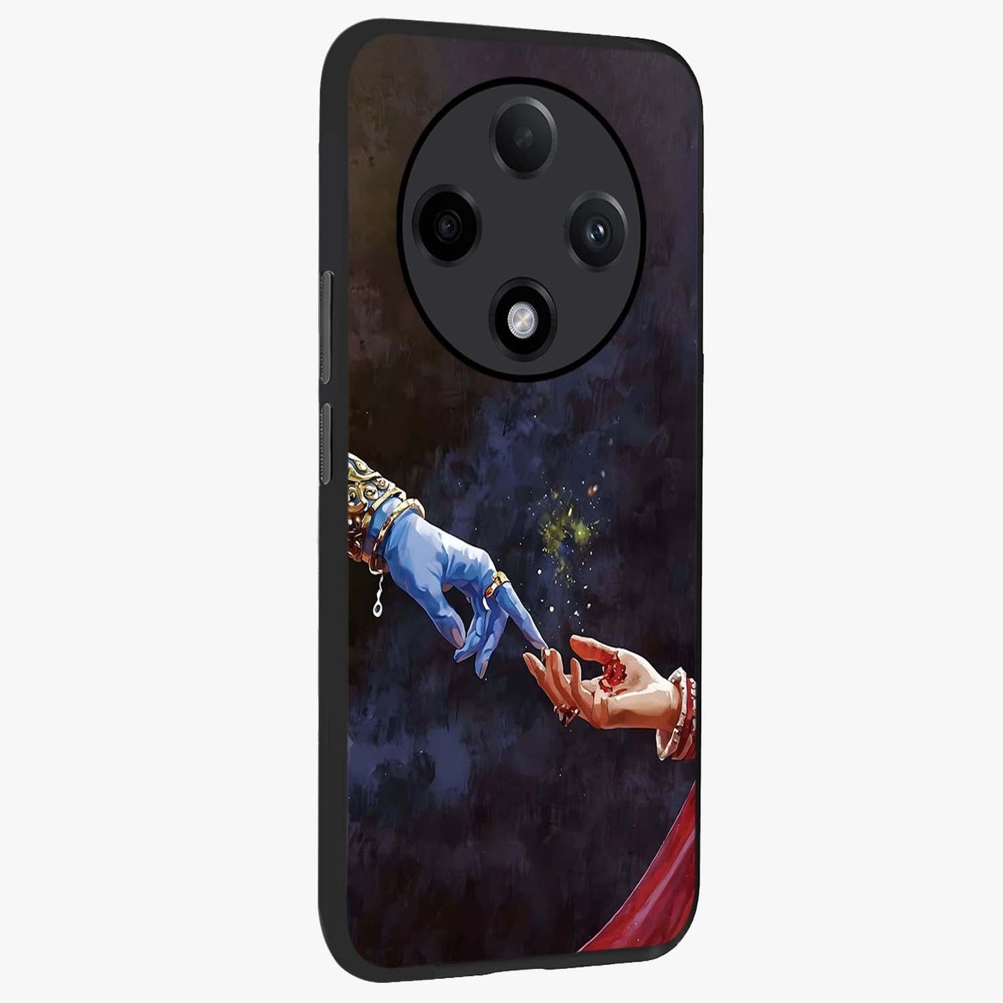 Divine Touch Eternal Glass Case upright view showcasing peaceful spiritual artwork with eternal divine theme.