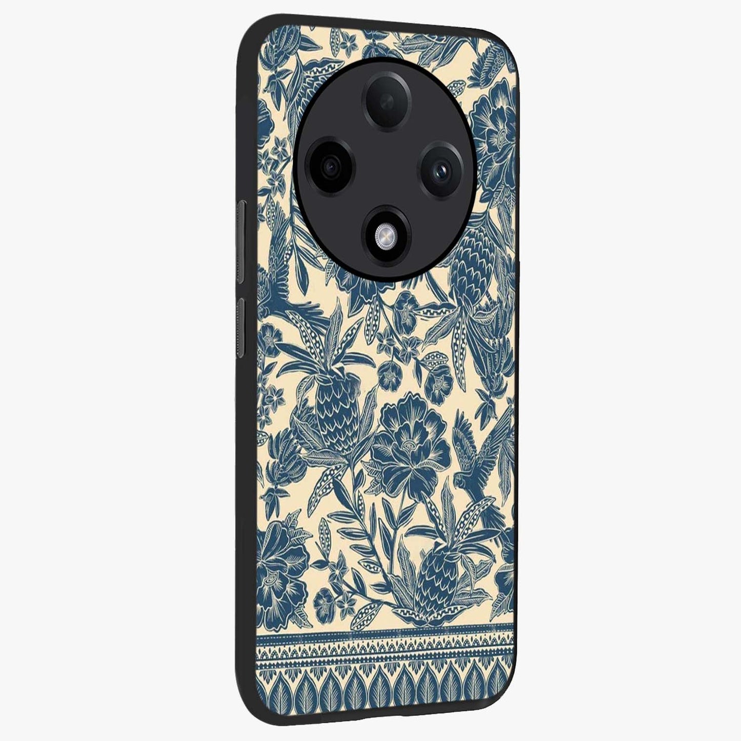 Heirloom Wild Bloom Glass Case upright view showcasing delicate wildflower artwork with timeless floral theme.