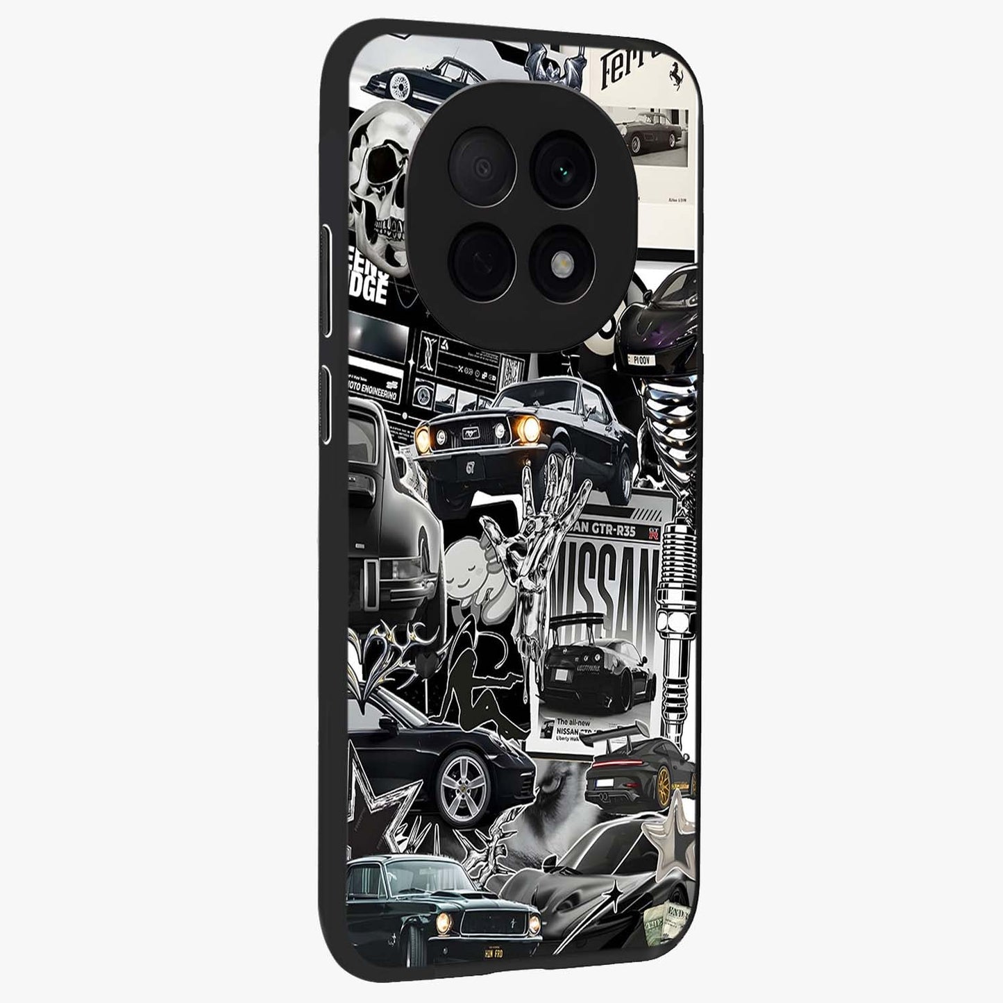Aesthetic Dark Love Glass Case upright view showcasing dramatic romantic artwork with modern aesthetic style.