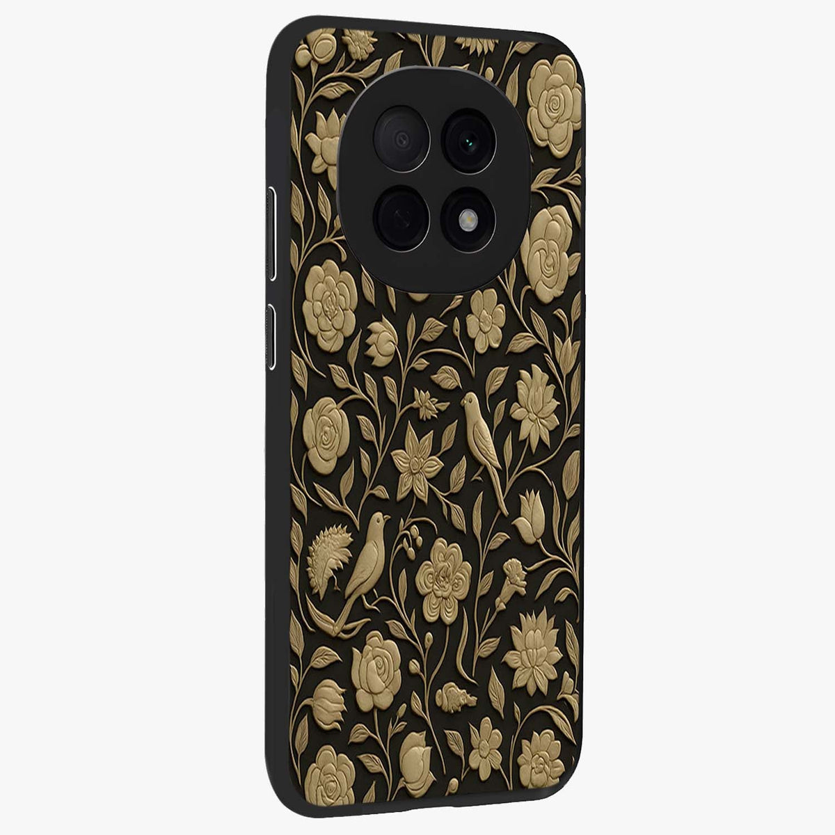 Golden Evil Eye Mandala Glass Case upright view showcasing decorative evil eye mandala artwork with spiritual aesthetic style.