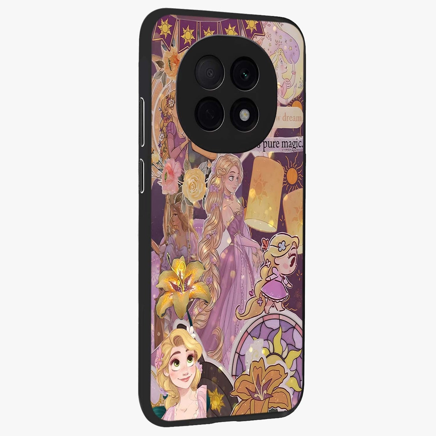 Magical Tangled Dream Glass Case upright view showcasing enchanting artistic artwork with dreamy fantasy theme.